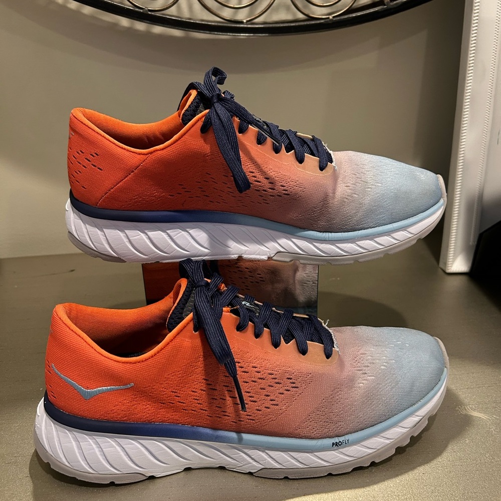 Hoka One One Gradient Orange to Light Blue Men's Sneakers